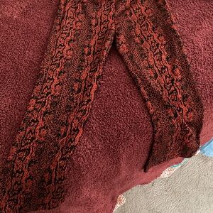 Zara Red and Black Snake Print Flare Pants